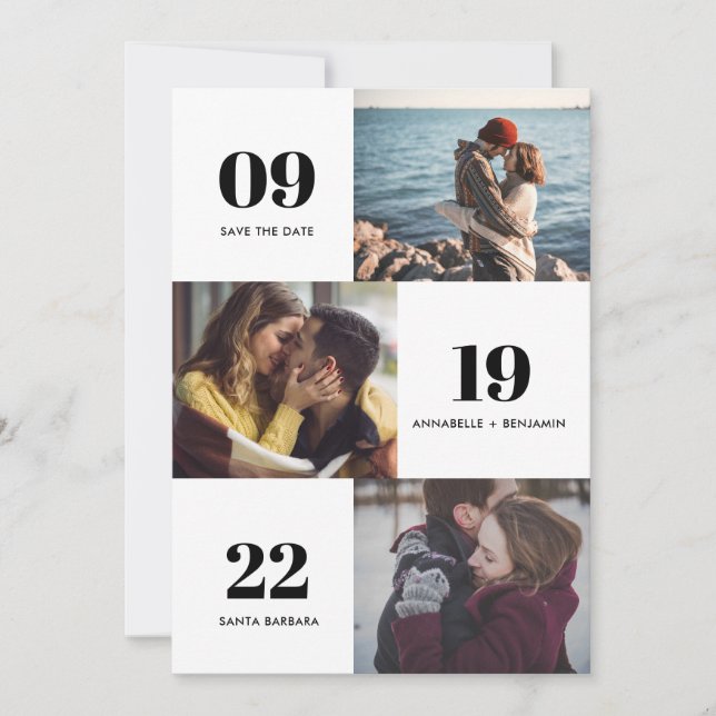 Save The Date Mariage de collection photo moderne (Devant)