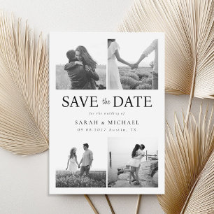 Save The Date Mariage de collection photo noir et blanc moderne