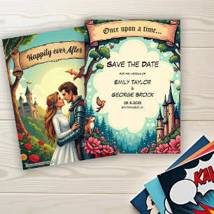 Save The Date Mariage de conte de fées au château de la forêt en