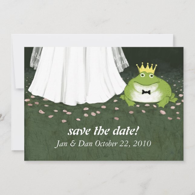 Save The Date Mariage de conte de fées Grenouille Prince Épargne (Devant)