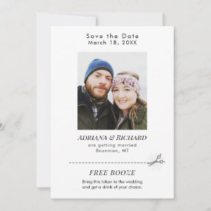 Save The Date Mariage de coupon Booze gratuit Photo moderne 