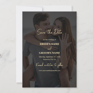 Save The Date Mariage de couverture photo Black Gold moderne