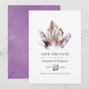 Save The Date Mariage de cristal Amethyst