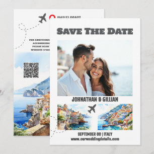 Save The Date Mariage de destination de la côte d'Amalfi sauvega