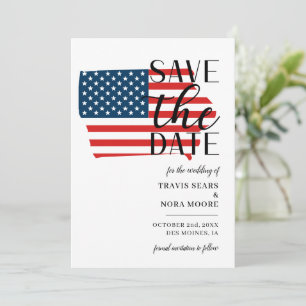 Save The Date Mariage de destination de l'État américain patriot