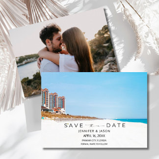 Save The Date Mariage de Destination de Plage Photo Enregistrer