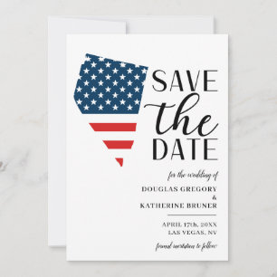 Save The Date Mariage de destination patriotique dans l'État amé