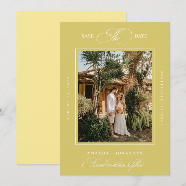 Save The Date Mariage de destination sur une île (Devant / Derrière)