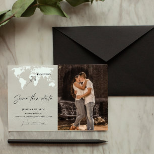 Save The Date Mariage de destination vert sauge à ne pas manquer