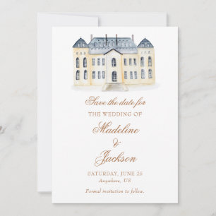 Save The Date Mariage de Domaine Anglais à l'Aquarelle