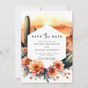 Save The Date Mariage de Earthy Cactus moderne