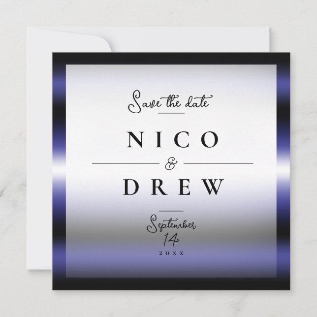 Save The Date Mariage de Fierté en Cuir Élégant  (Devant)