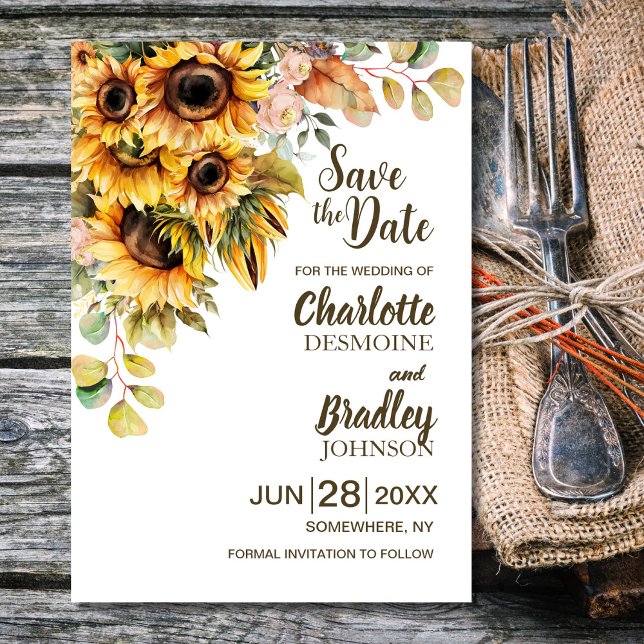Save The Date Mariage de fleurs de tournesol (Créateur téléchargé)