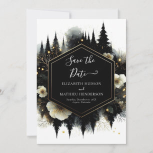 Save The Date Mariage de forêt enchantée modifiable minimal