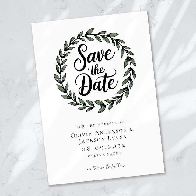 Save The Date Mariage de gerbe botanique d'Eucalyptus (Créateur téléchargé)