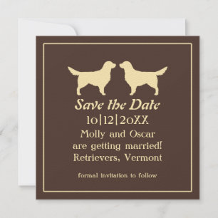 Save The Date Mariage de Golden Retrievers Enregistrer la Date