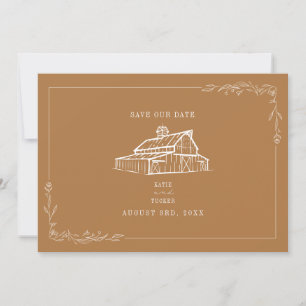 Save The Date Mariage De Grange Rustique Goldenrod Enregistrer L