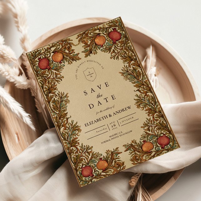 Save The Date Mariage de grenade botanique rustique (Créateur téléchargé)