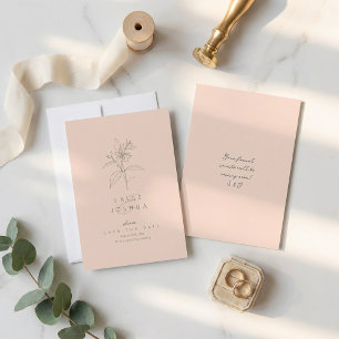 Save The Date Mariage de jardin lavé par le soleil Blush ID1283