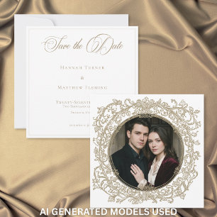 Save The Date Mariage de jardin photo élégant vintage à crête do