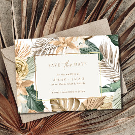 Save The Date Mariage de la feuille tropicale de plage Sauvegard