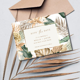 Save The Date Mariage de la feuille tropicale de plage Sauvegard