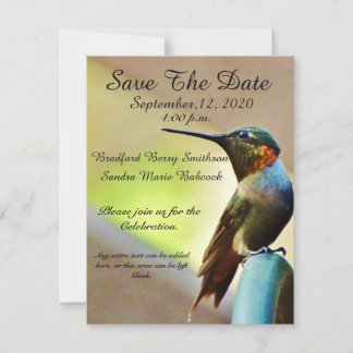 Save The Date Mariage de la nature Colibri Sauvez la date invita