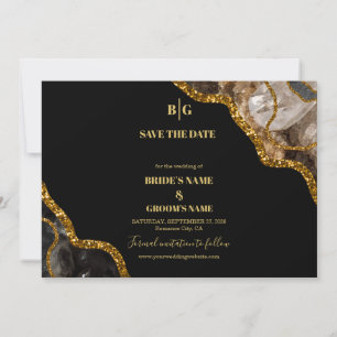 Save The Date Mariage de la Parties scintillant de la géode d'âg