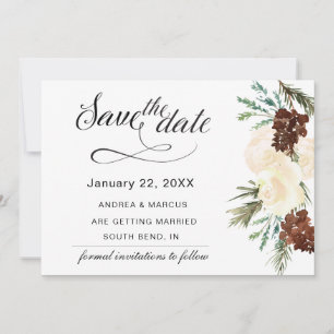 Save The Date Mariage de la Pinery d'hiver Enregistrer la date