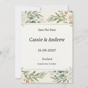 Save The Date Mariage de la végétation de sauge