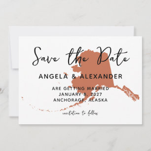 Save The Date Mariage de l'Alaska Terracotta