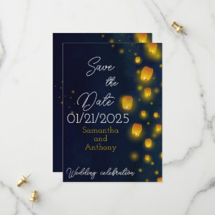 Save The Date Mariage de lampions magiques Sauvez les dates