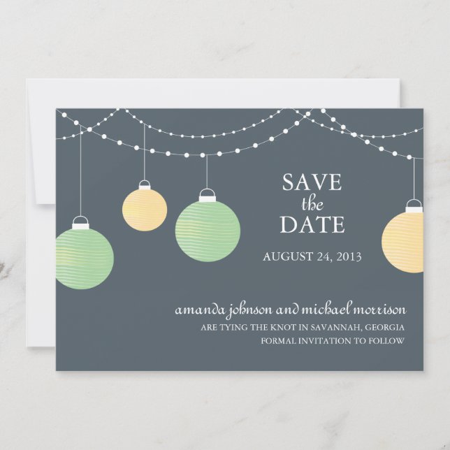 Save The Date Mariage de lanternes papier Enregistrer la date (Devant)