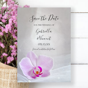 Save The Date Mariage de l'orchidée rose et du Voile nuptiale Sa