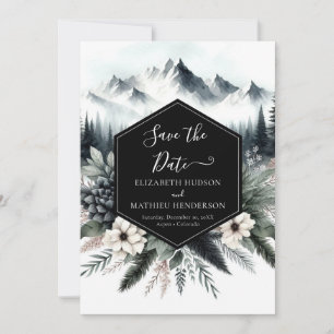 Save The Date Mariage de montagne non photo minimal