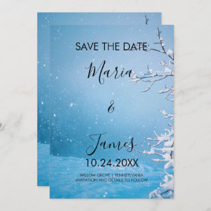 Save The Date Mariage De Neige D'Hiver Appartement Enregistrer L