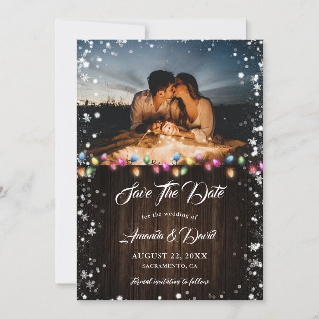 Save The Date Mariage de Noël d'hiver Photo (Devant)