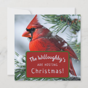 Save The Date Mariage de Noël du Cardinal Rouge d'hiver RIP