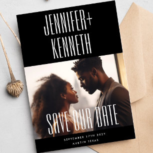 Save The Date Mariage de noms photo modifiables Ultra Simple Mod