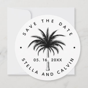 Save The Date Mariage de palmiers tropicaux Photo simple
