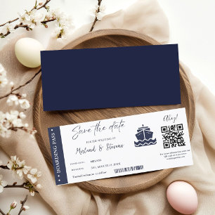 Save The Date Mariage de passe de bateau de croisière nautique