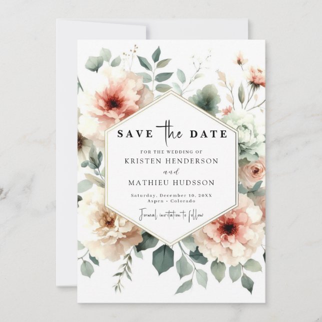Save The Date Mariage de pêche Whimsical rustique (Devant)