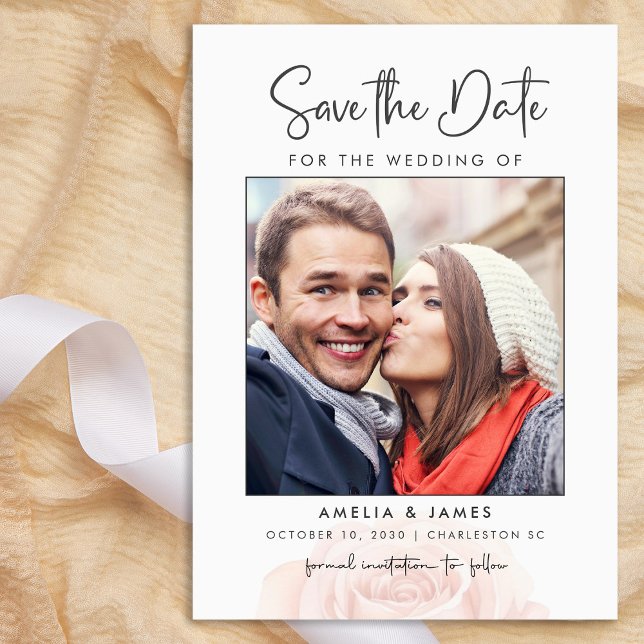Save The Date Mariage de photo romantique moderne Sauvez la date (Créateur téléchargé)