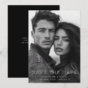 Save The Date Mariage de photo unique moderne Enregistrer la dat