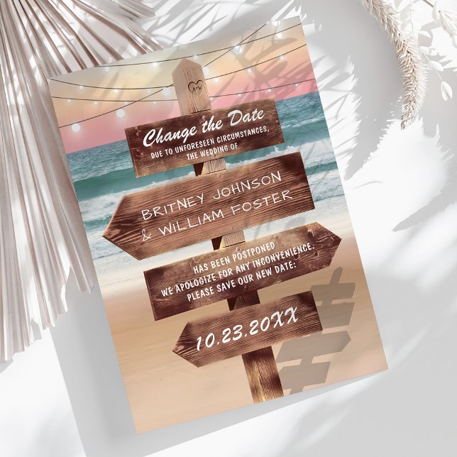 Save The Date Mariage de plage Change The Date Destination (Créateur téléchargé)