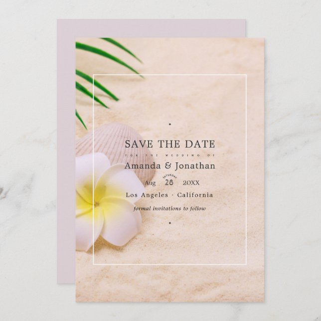 Save The Date Mariage de plage d'été à ne pas manquer (Devant / Derrière)