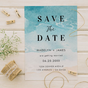 Save The Date Mariage de plage d'été moderne