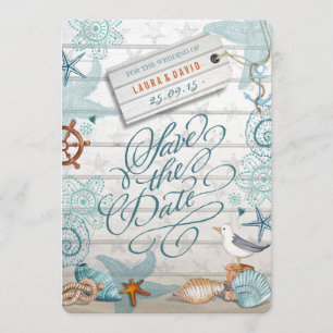 Save The Date Mariage de plage nautique   Sauvegarder la date