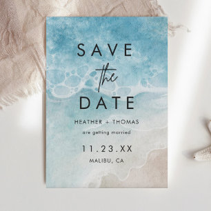 Save The Date Mariage de plage océanique moderne en été Enregist