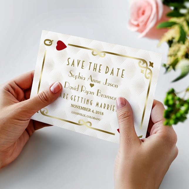 Save The Date Mariage de poker White Gold Gatsby Casino Las Vega (Créateur téléchargé)